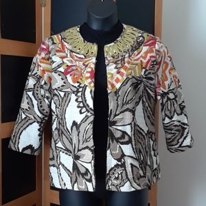 Chicos Multicolored Embroidered Jacket